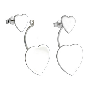2 pairs heart earrings