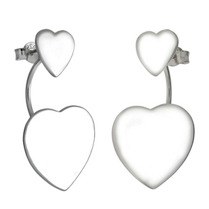 Womens and girls heart stud dangle earrings