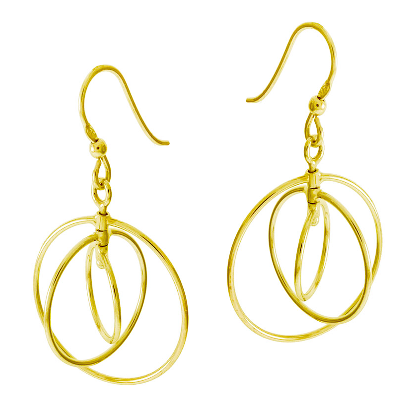 Womens yellow gold circle hoop earrings