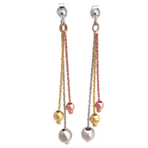 Womens dangle chain and ball earrings