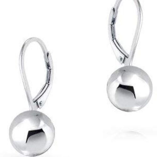 Womens 3D sphere lever back dangle earrings