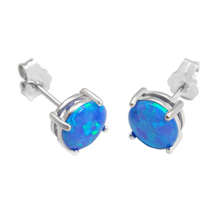 Womens and girls blue opal earrings