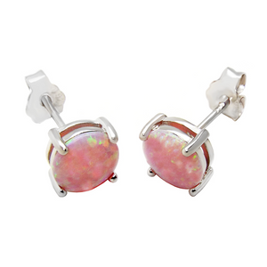 Womens and girls pink opal earrings