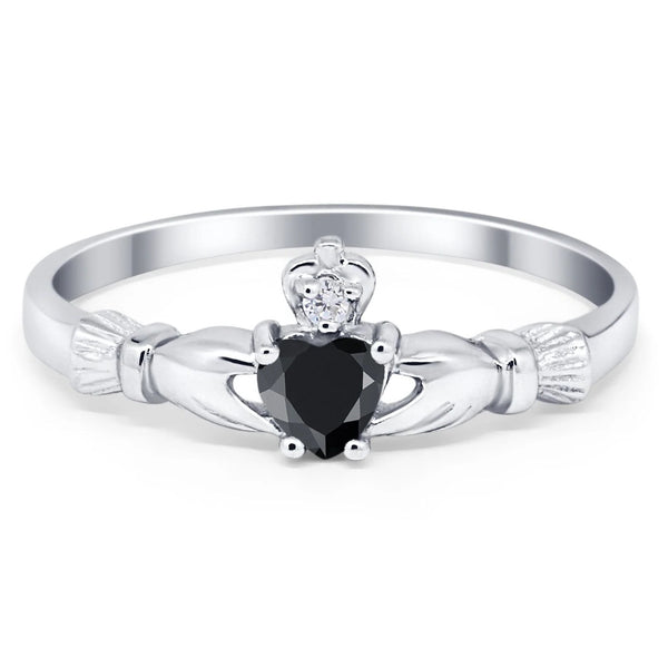 1/2 CT. T.W. Enhanced Black Heart-Shaped Diamond and Lab-Created White  Sapphire Twist Ring in Sterling Silver | Zales