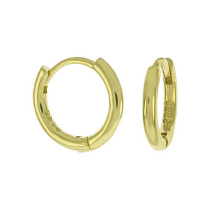 Yellow gold continuous hoop earrings