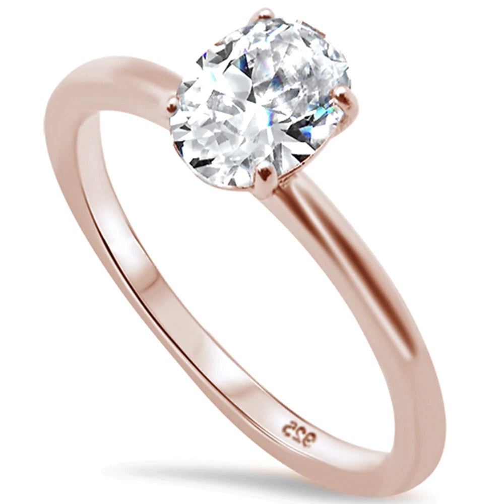 Rose Gold oval cut solitaire ring
