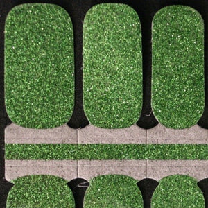 Green lime glitter nail polish wraps strips
