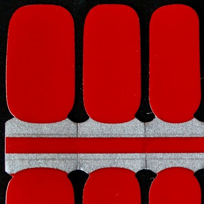 Solid red nail polish wraps strips