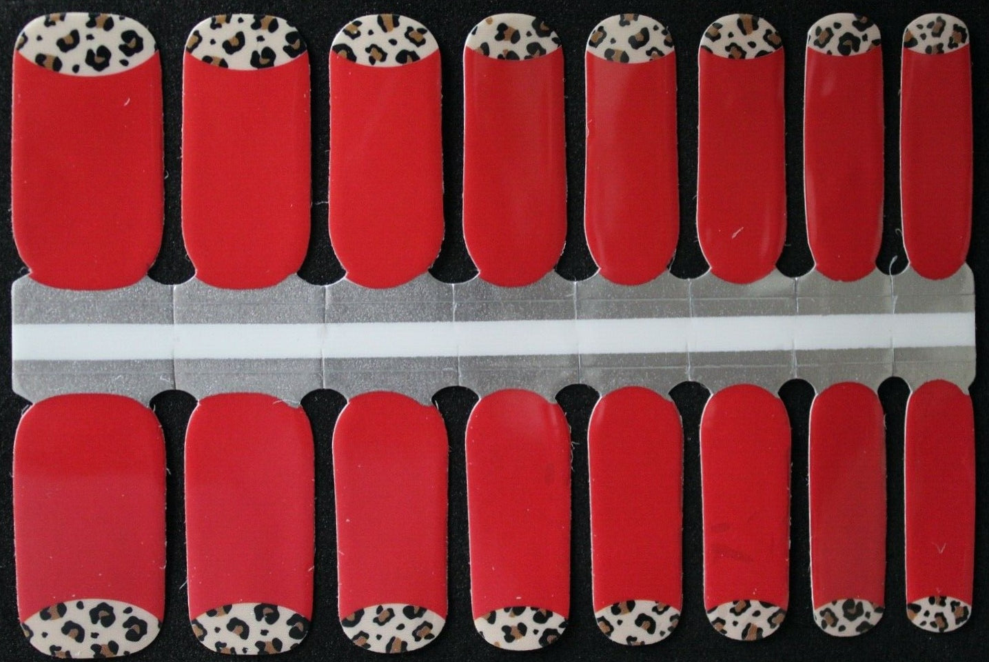 Red and Leopard print nail polish wraps strips stickers