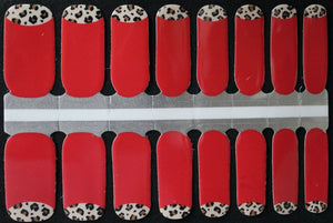 Red and Leopard print nail polish wraps strips stickers