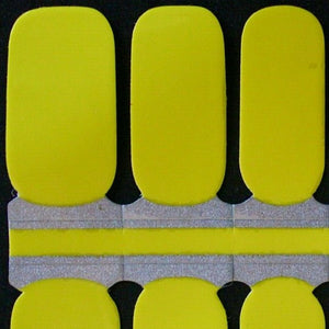 Solid yellow nail polish wraps strips