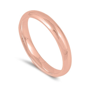 Elegant simplicity in a timeless classic wedding band or fashion ring  Stack this wardrobe staple in various colors as a midi or thumb ring or wear it traditionally  Metal quality: .925 Sterling Silver with stamped hallmark  Color: Rose Gold