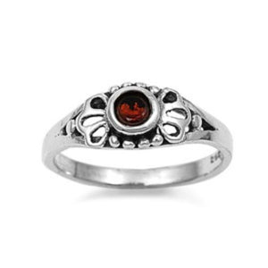 Sterling Silver Red Garnet CZ Ring Size 1-5 by  Blades and Bling Sterling Silver Jewelry