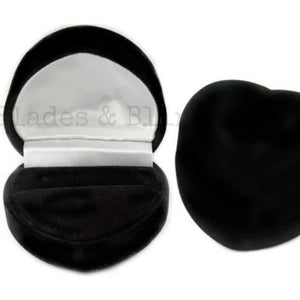 Black velvet ring gift box