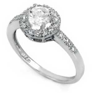 Sterling Silver Halo CZ Engagement Ring size 5- 9 - Blades and Bling Sterling Silver Jewelry