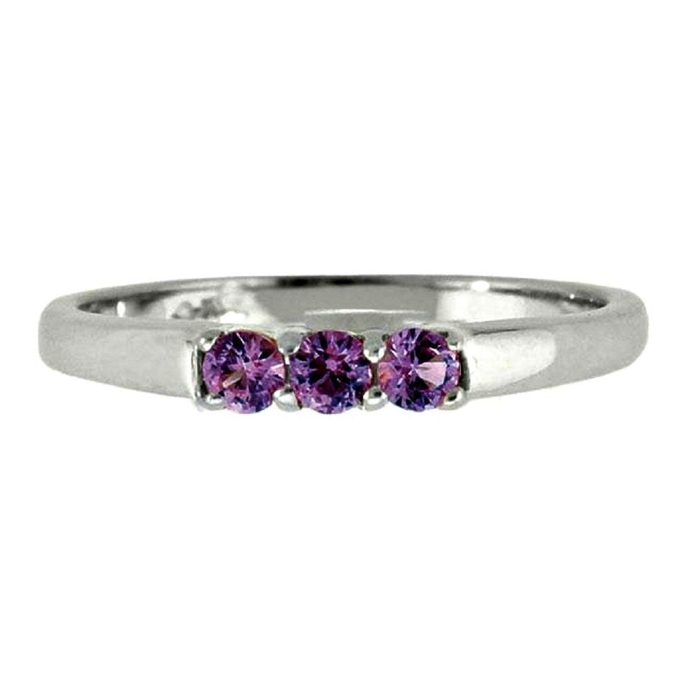 Sterling Silver Purple Amethyst CZ Ring Size 1-5 by Blades and Bling Sterling Silver Jewelry