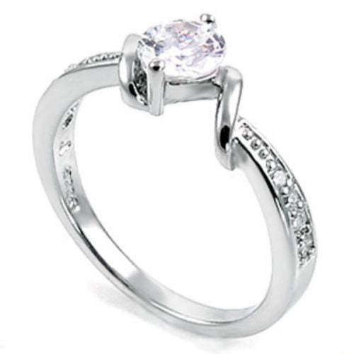 Sterling Silver CZ 1 carat Floating Engagement Ring size 5-9 - Blades and Bling Sterling Silver Jewelry