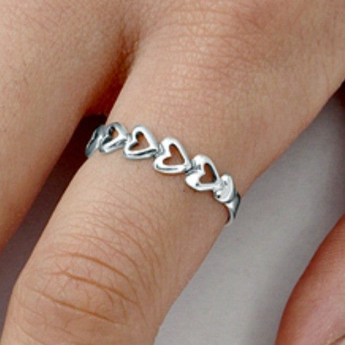 Sterling Silver Heart Eternity ring