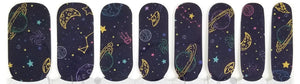 Outer space nail wraps strips polish manicure