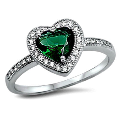 Green emerald heart May birthstone gift for your special woman 