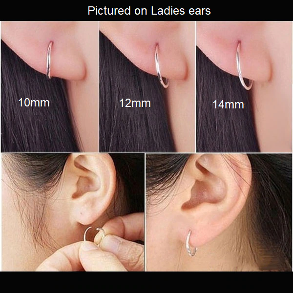 Amazon.com: 925 Sterling Silver Small Hoop Earrings for Women Girls, 8mm  Tiny Thin Huggie Hoops for Cartilage, Helix, Tragus, Second Hole, Mini Ear  Lobe Piercing Hoops, Nose Rings Hoops 22 Gauge 8