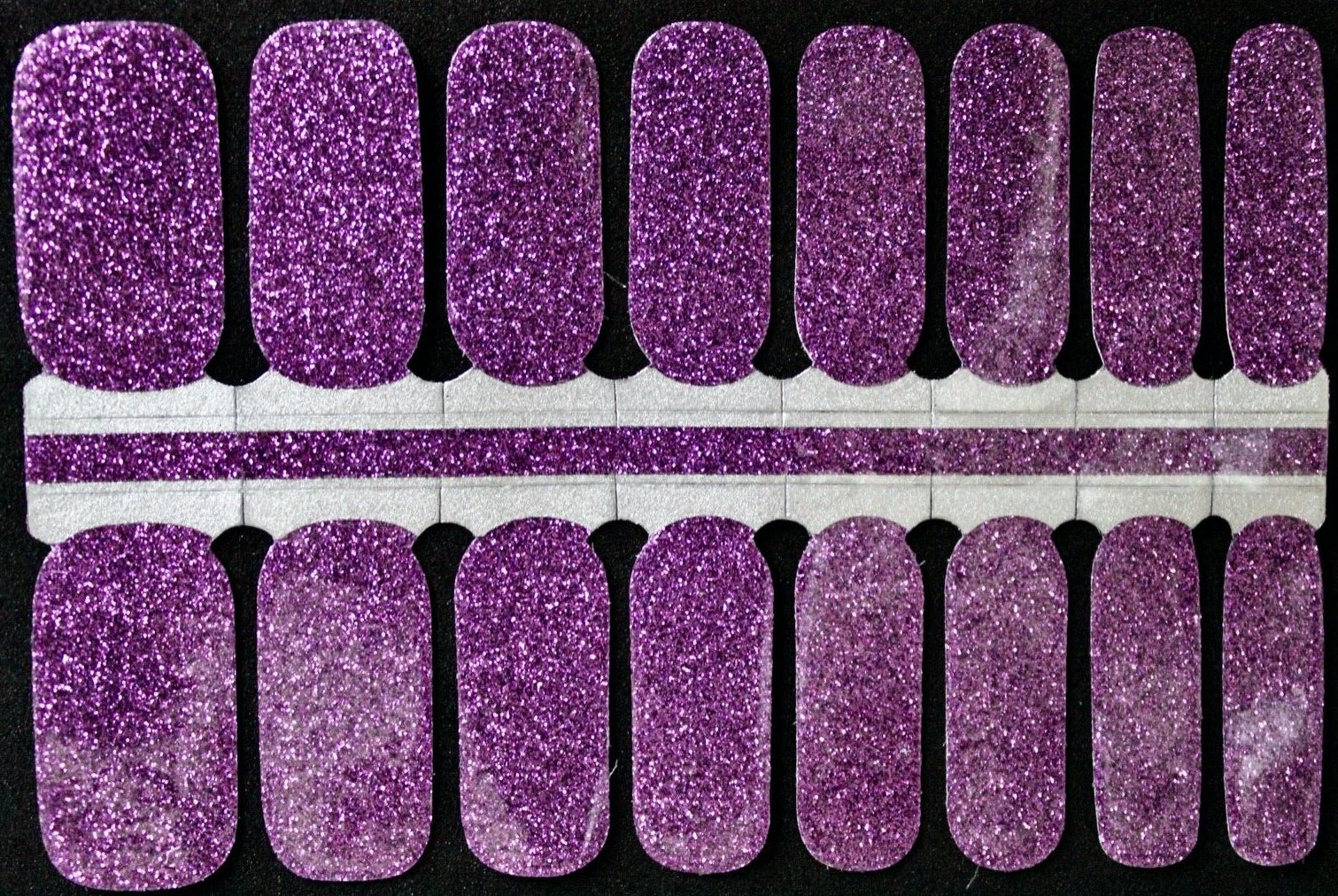 ladies-girls-purple glitter nail wraps strips polish stickers
