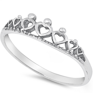 Heart crown ring