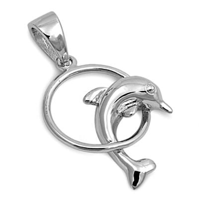 Sterling Silver Diving Dolphin pendant