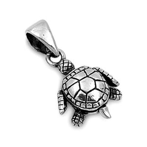 Sterling Silver Cute Tiny Turtle pendant - Blades and Bling Sterling Silver Jewelry