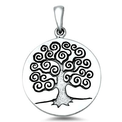 Sterling Silver Infinity Swirls Round Tree of Life pendant (Yggdrasil) - Blades and Bling Sterling Silver Jewelry