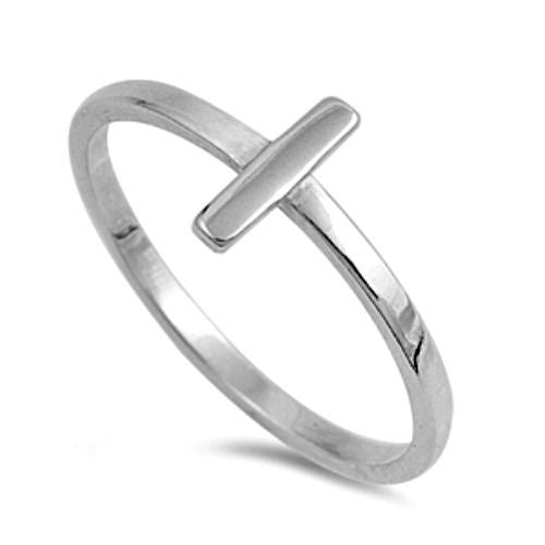 Thick Christian cross ring