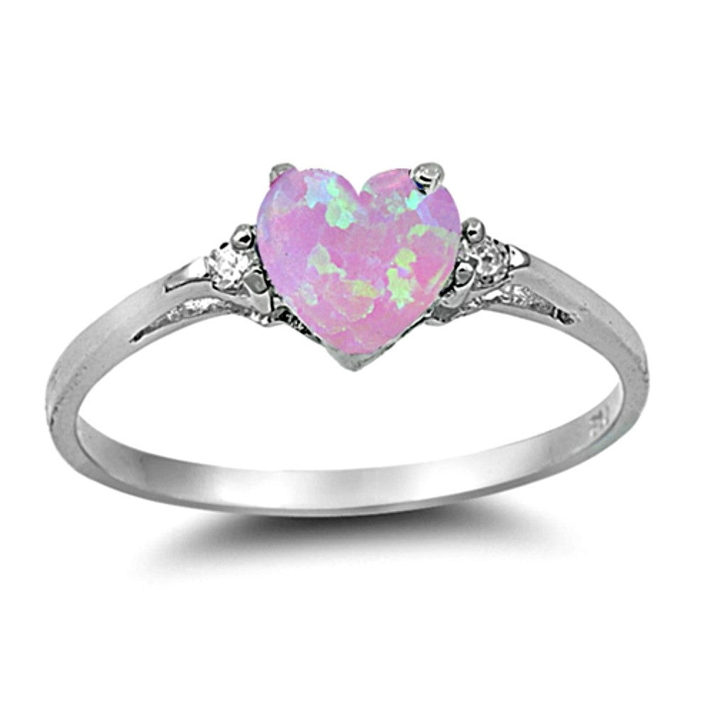 Womens and girls pink opal ring