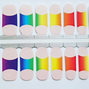 Rainbow nail polish wraps strips