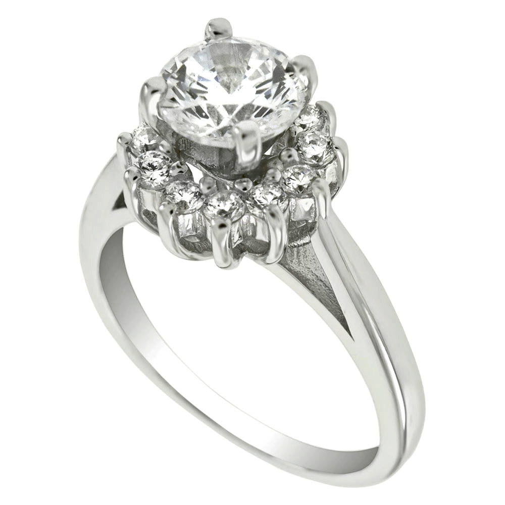 Womens halo engagement ring