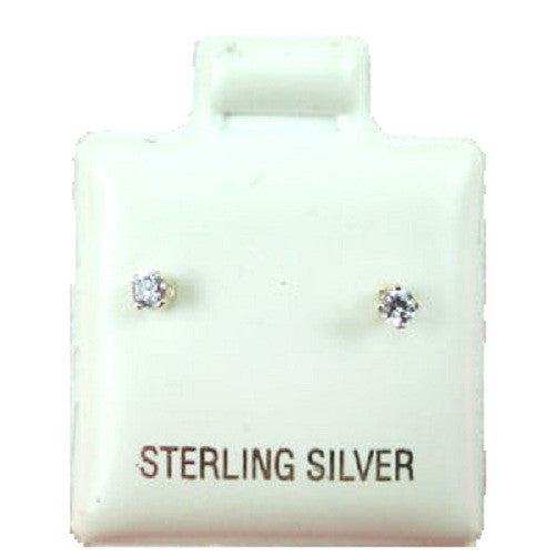 .925 Sterling Silver Round Cut Clear CZ Screw Back Stud Earrings 2-7mm 5mm Standard 0.60 Carat