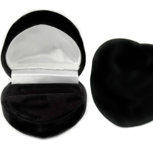 Womens velvet heart ring box for engagement ring
